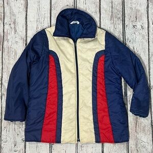 Vintage 80s Snowboarding Blue Ski Skiing Winter 1980s Zip Up Coat Jacket